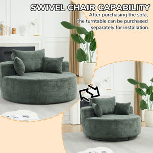 English Elm 55'L Chenille Sleeper Chair No Assembly Plush Spring Seat for Bedroom or Lounge W834P497332