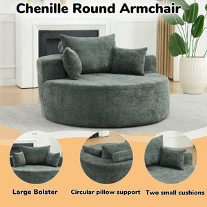 English Elm 55'L Chenille Sleeper Chair No Assembly Plush Spring Seat for Bedroom or Lounge W834P497332