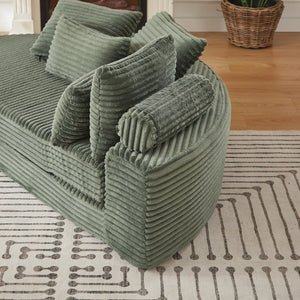 English Elm 78.5-Inch Corduroy Circular Cloud Sofa Modular Reclining Lounger for Living Rooms Green - A W834P498887