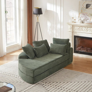 English Elm 78.5-Inch Corduroy Circular Cloud Sofa Modular Reclining Lounger for Living Rooms Green - A W834P498887