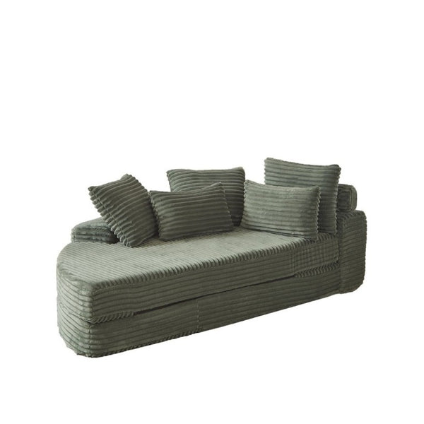 English Elm 78.5-Inch Corduroy Circular Cloud Sofa Modular Reclining Lounger for Living Rooms Green - A W834P498887