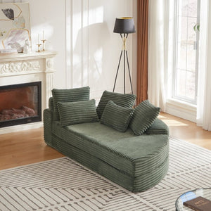 English Elm 78.5-Inch Corduroy Circular Cloud Sofa Modular Reclining Lounger for Living Rooms Green - B W834P498888