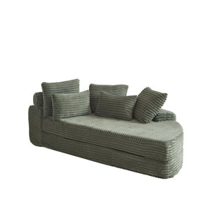 English Elm 78.5-Inch Corduroy Circular Cloud Sofa Modular Reclining Lounger for Living Rooms Green - B W834P498888