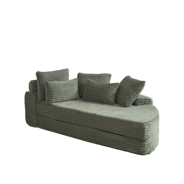 English Elm 78.5-Inch Corduroy Circular Cloud Sofa Modular Reclining Lounger for Living Rooms Green - B W834P498888