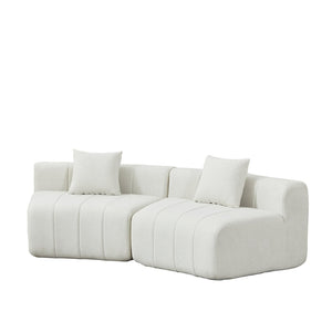 English Elm 55'l Chenille Sleeper Lounge Chair Fluffy Spring Fill No Assembly Bedroom Ready Beige W834P514603