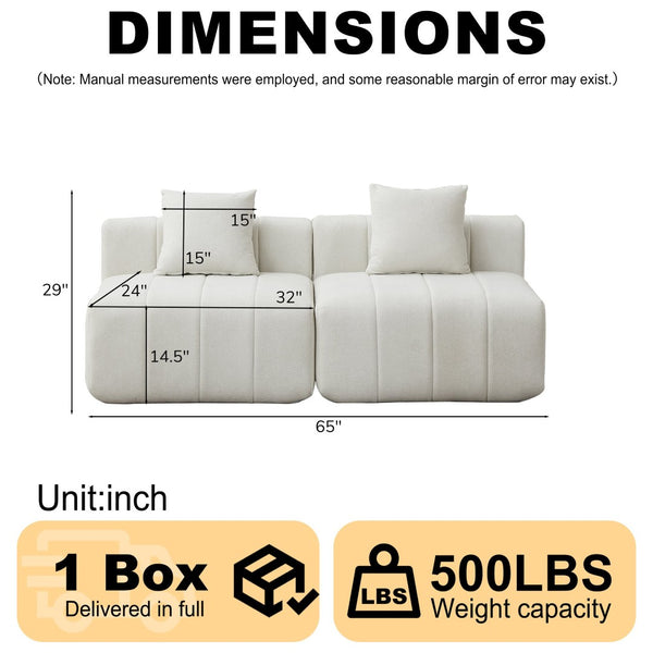 English Elm Chenille Modular Sectional Sofa with Piano Key Pattern for Contemporary Living Spaces Beige W834P514607