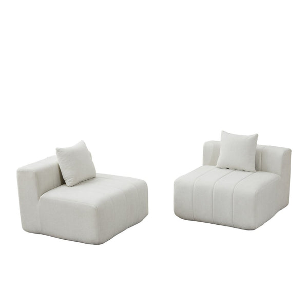 English Elm Chenille Modular Sectional Sofa with Piano Key Pattern for Contemporary Living Spaces Beige W834P514607