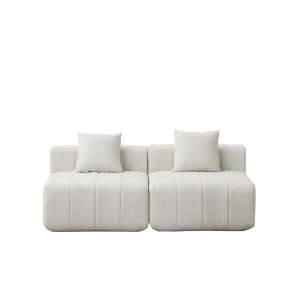 English Elm Chenille Modular Sectional Sofa with Piano Key Pattern for Contemporary Living Spaces Beige W834P514607