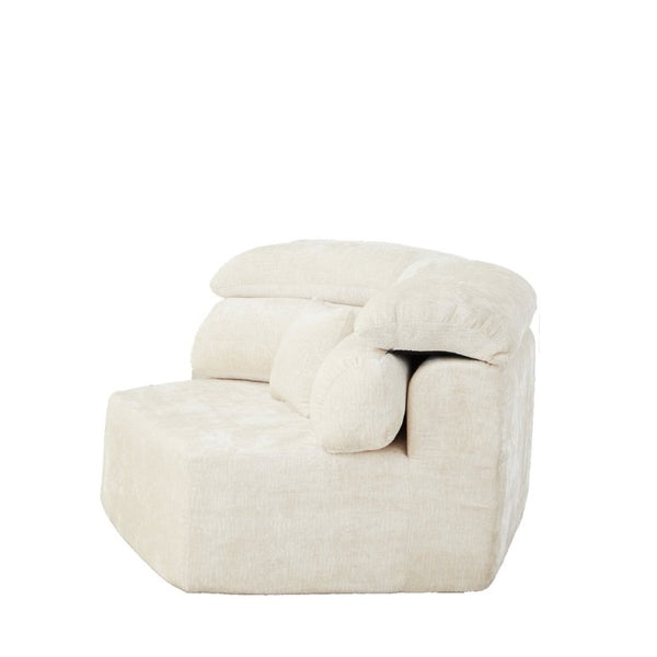 English Elm 53-Inch Chenille Pentagonal Lounge Chair Modular Sculptural Sofa with Wraparound Pillow W834P514611