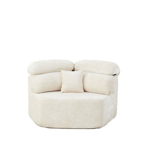 English Elm 53-Inch Chenille Pentagonal Lounge Chair Modular Sculptural Sofa with Wraparound Pillow W834P514611