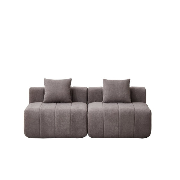 English Elm Chenille Modular Sectional Sofa with Piano Key Pattern for Contemporary Living Spaces Grey W834P514622