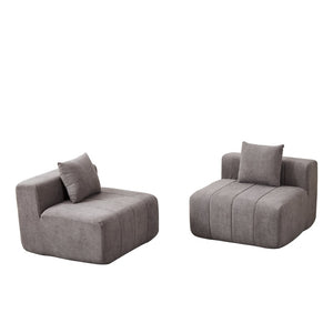 English Elm Chenille Modular Sectional Sofa with Piano Key Pattern for Contemporary Living Spaces Grey W834P514622