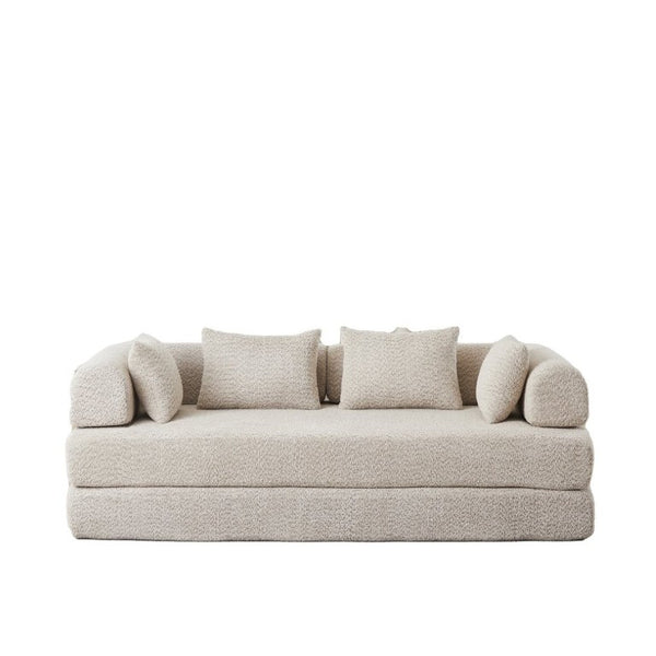 English Elm 78.9-Inch Chenille Convertible Sofa with Modular Cushions for Living Room or Guest Space Khaki W834P517296