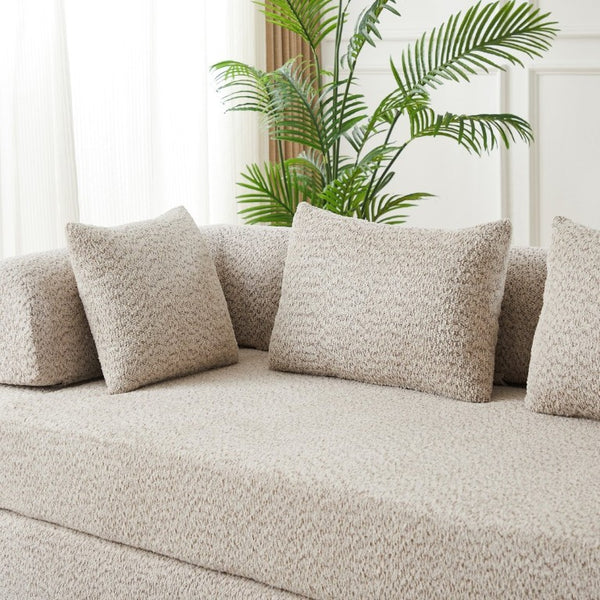English Elm 78.9-Inch Chenille Convertible Sofa with Modular Cushions for Living Room or Guest Space Khaki W834P517296