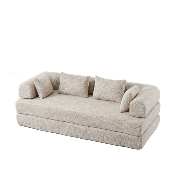 English Elm 78.9-Inch Chenille Convertible Sofa with Modular Cushions for Living Room or Guest Space Khaki W834P517296