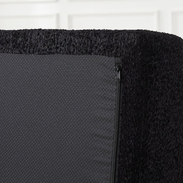 English Elm 78.9-Inch Chenille Convertible Sofa with Modular Cushions for Living Room or Guest Space Black W834P517297
