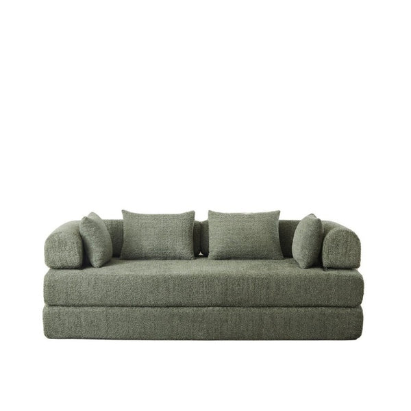 English Elm 78.9-Inch Chenille Convertible Sofa with Modular Cushions for Living Room or Guest Space Green W834P517298