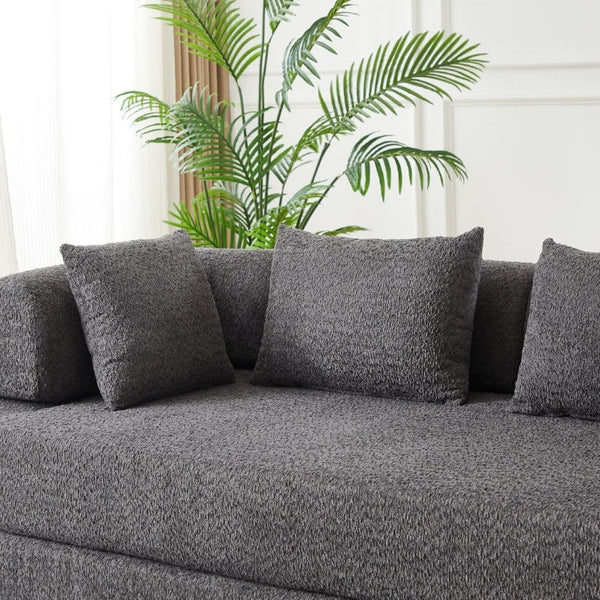 English Elm 78.9-Inch Chenille Convertible Sofa with Modular Cushions for Living Room or Guest Space Grey W834P517299