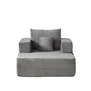 English Elm 62.4-Inch Modular Lounge Chair with Armrest Storage Foam Cushion and Reclining Seat W834P527482
