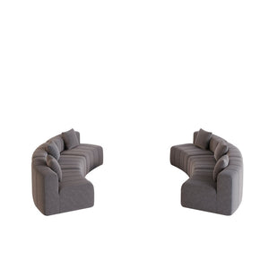 English Elm Chenille Modular Semi Circular Sectional Sofa with Sculptural Arc for Living Room Lounging Grey W834S00667