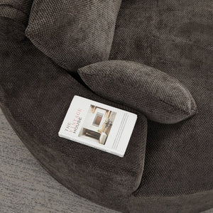 English Elm 55''L 55'L Chenille Foam Swivel Lounge Chair 360 Rotating Cloud Seat for Living Room W834S00677