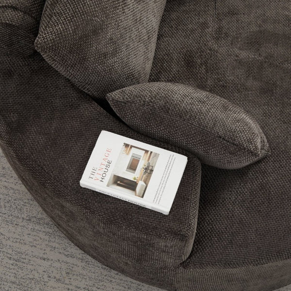 English Elm 55''L 55'L Chenille Foam Swivel Lounge Chair 360 Rotating Cloud Seat for Living Room W834S00677