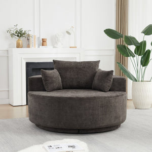 English Elm 55''L 55'L Chenille Foam Swivel Lounge Chair 360 Rotating Cloud Seat for Living Room W834S00677