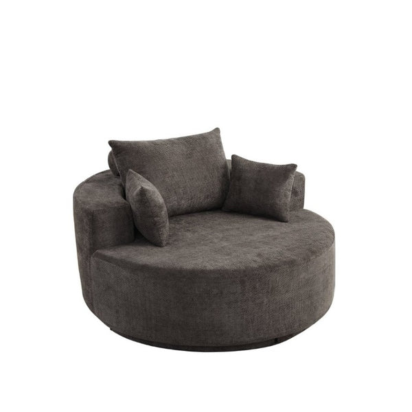 English Elm 55''L 55'L Chenille Foam Swivel Lounge Chair 360 Rotating Cloud Seat for Living Room W834S00677