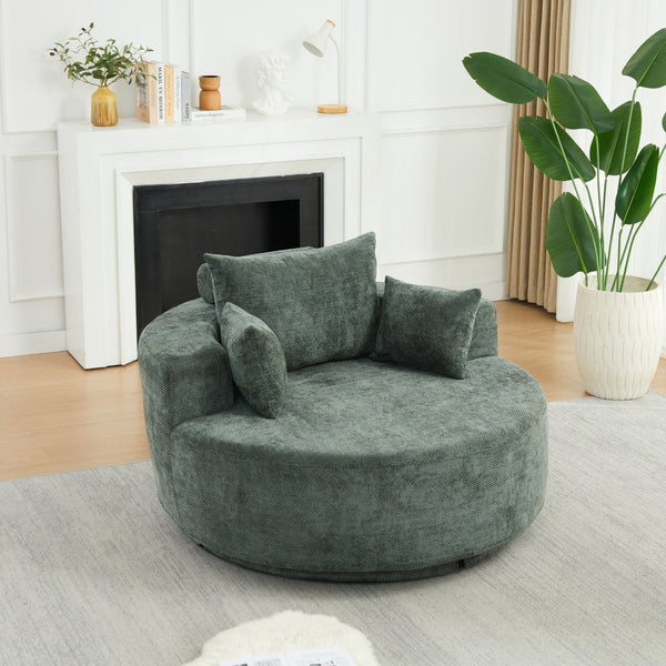 English Elm 55''l 55'l Chenille Swivel Lounge Chair Foam Sleeper with 360 Rotation for Living Rooms W834S00678