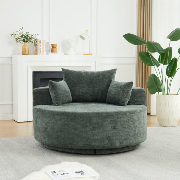 English Elm 55''l 55'l Chenille Swivel Lounge Chair Foam Sleeper with 360 Rotation for Living Rooms W834S00678
