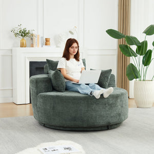 English Elm 55''l 55'l Chenille Swivel Lounge Chair Foam Sleeper with 360 Rotation for Living Rooms W834S00678