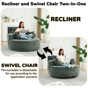 English Elm 55''l 55'l Chenille Swivel Lounge Chair Foam Sleeper with 360 Rotation for Living Rooms W834S00678