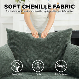 English Elm 55''l 55'l Chenille Swivel Lounge Chair Foam Sleeper with 360 Rotation for Living Rooms W834S00678