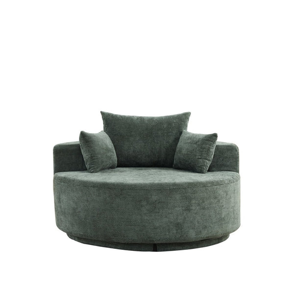 English Elm 55''l 55'l Chenille Swivel Lounge Chair Foam Sleeper with 360 Rotation for Living Rooms W834S00678