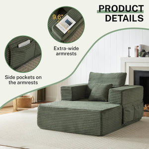 English Elm Classic Velvet Button Tufted Loveseat Set with Rubberwood Legs for Living Rooms Modular L-Shaped Sectional Green W834S00708