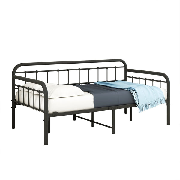 English Elm Metal Twin Daybed Frame Industrial Steel Platform with Under Bed Storage No Box Spring W840P508763