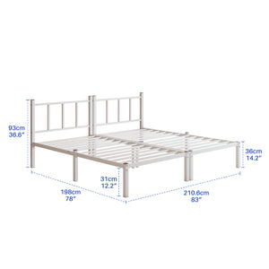 English Elm Twin Over Triple Bunk Bed Powder Coated Steel Frame with Guardrails for Shared Rooms White W840S00003