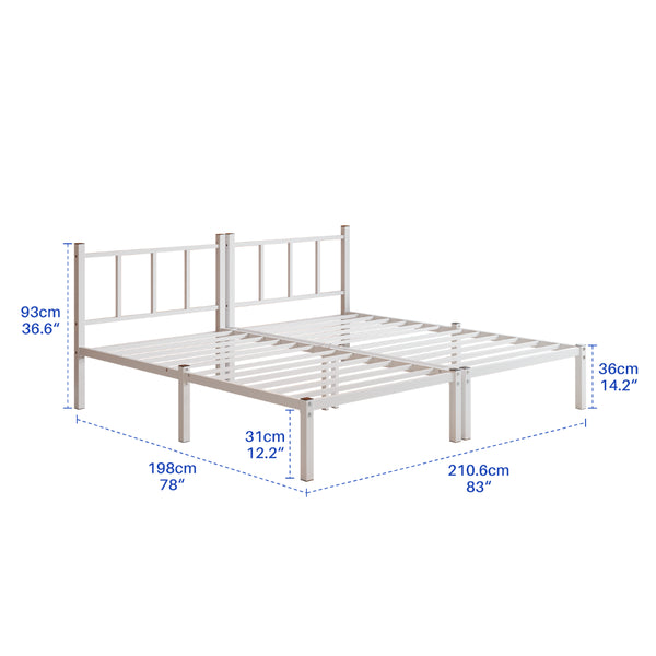 English Elm Twin Over Triple Bunk Bed Powder Coated Steel Frame with Guardrails for Shared Rooms White W840S00003