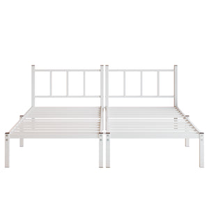 English Elm Twin Over Triple Bunk Bed Powder Coated Steel Frame with Guardrails for Shared Rooms White W840S00003