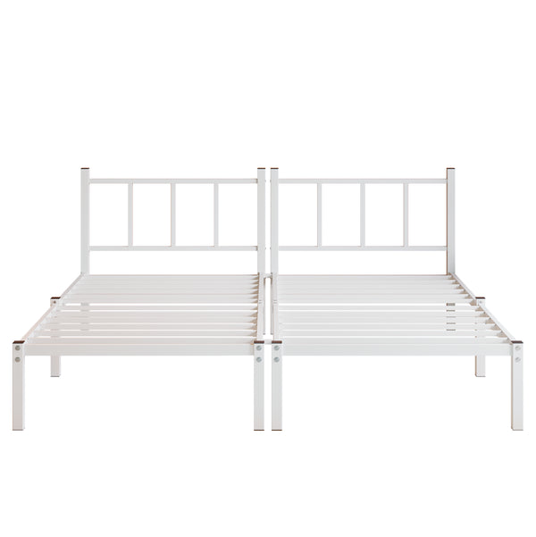 English Elm Twin Over Triple Bunk Bed Powder Coated Steel Frame with Guardrails for Shared Rooms White W840S00003