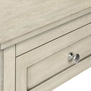 English Elm Antique White Washed Veneer End Table with X Apron Detail and Open Storage Shelf W869P372430