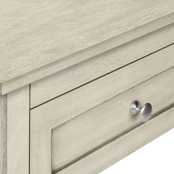 English Elm Antique White Washed Veneer End Table with X Apron Detail and Open Storage Shelf W869P372430
