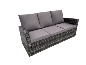 English Elm Outdoor Hand-woven Pe Rattan 6 Piece Patio Sectional Set with Aluminum Frame Light Gray W874S00089