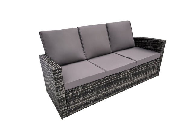 English Elm Outdoor Hand-woven Pe Rattan 6 Piece Patio Sectional Set with Aluminum Frame Light Gray W874S00089