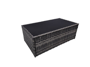 English Elm Outdoor Hand-woven Pe Rattan 6 Piece Patio Sectional Set with Aluminum Frame Light Gray W874S00089