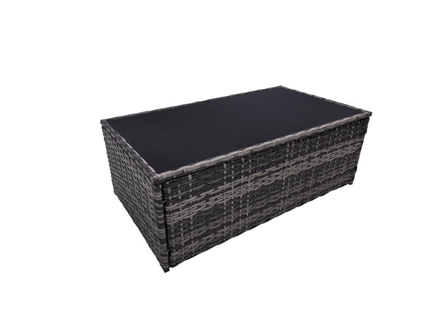 English Elm Outdoor Hand-woven Pe Rattan 6 Piece Patio Sectional Set with Aluminum Frame Dark Blue W874S00090