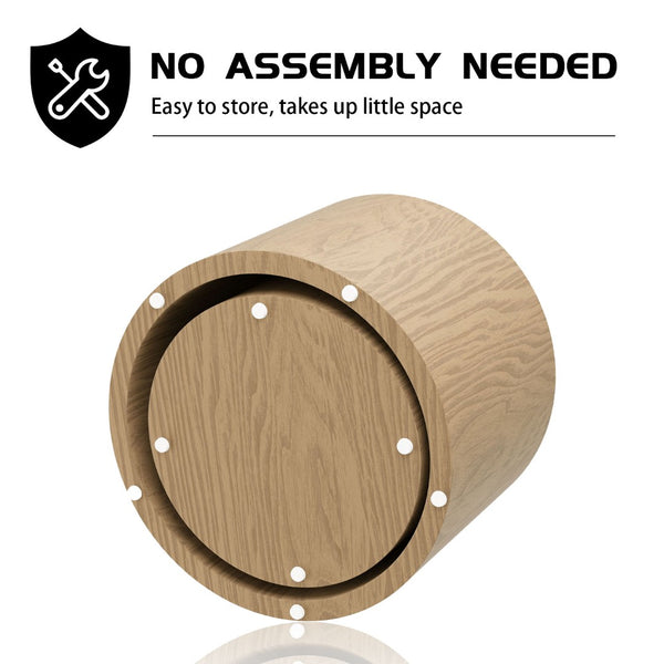 English Elm Mdf Walnut Veneer Nesting Side Tables Cylindrical Set for Living Room or Bedroom W87639977
