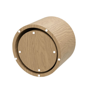 English Elm Mdf Round Nesting Table Set of 2 Oak Veneer Warm Wood Grain Living Room Accent W87640118