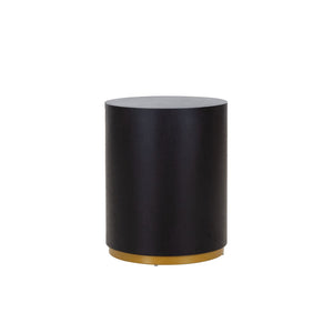 English Elm Round Matte Black Mdf Side Table Fully Assembled Industrial Accent for Living Room W87649324