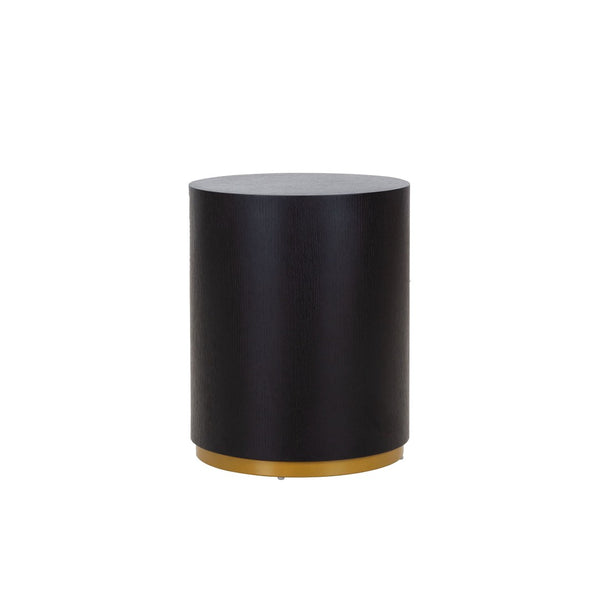 English Elm Round Matte Black Mdf Side Table Fully Assembled Industrial Accent for Living Room W87649324